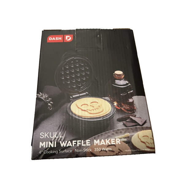 Dash Mini Waffle Maker, 4" Skull Shaped Waffles NEW - Picture 2 of 2